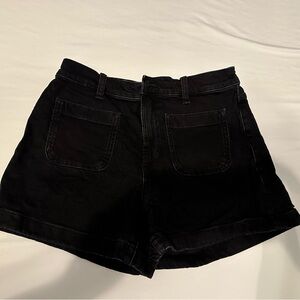 Madewell Black High-Rise Denim Shorts